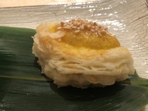 5.2香箱蟹の外子・金時草麩と野菜のパイ包み